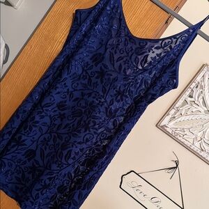 Women’s semi sheer size medium - vibrant blue stretch  nightie